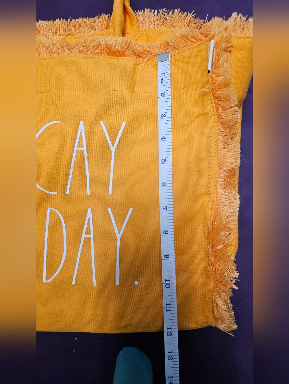 Brand New Rae Dunn "Vacay All Day" 3-Piece Orange Tote Bag Set - Picture 9 of 13